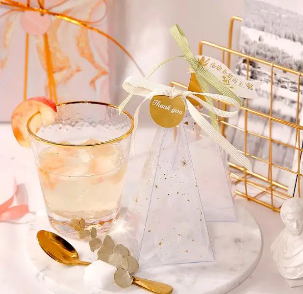 

50 PCS Creative Clear PVC Tower Style Wedding Favors Candy Boxes Party Supplies Chocolate Box Gift Box Giveaways Box