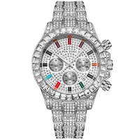 pintime luxury mens crystal watch fashion full bling diamond iced out watches business man calendar quartz wristwatch