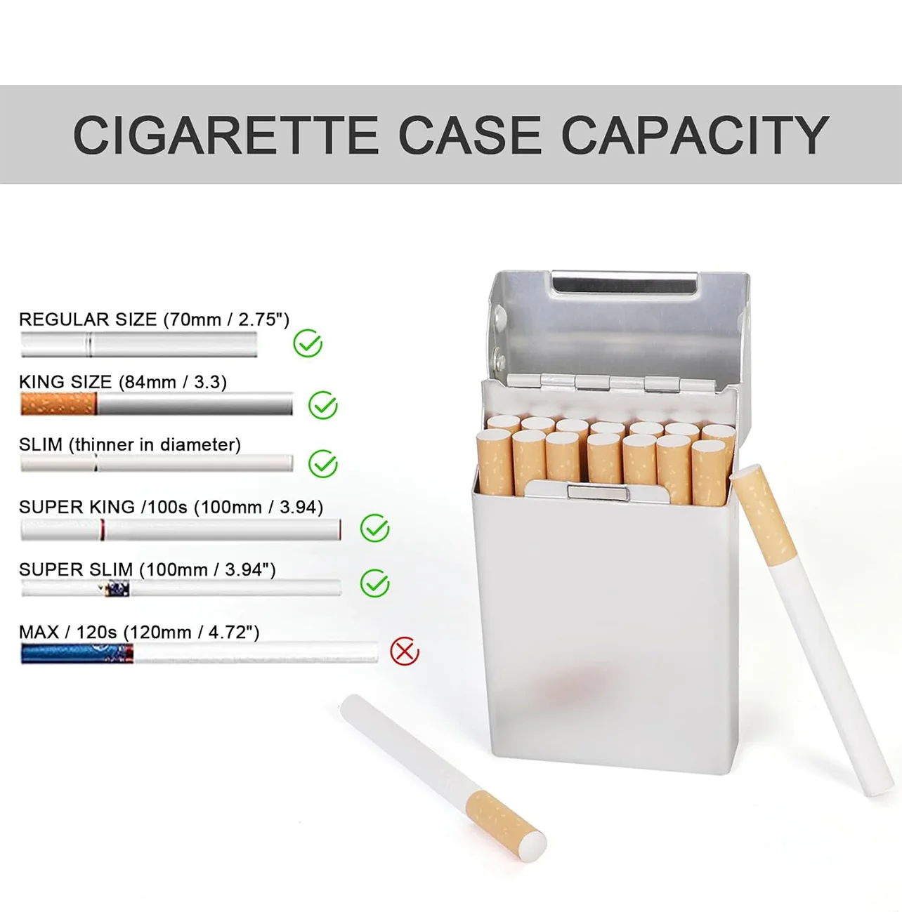 Металлический флип-чехол для сигарет портативный 20 шт. контейнер хранения с