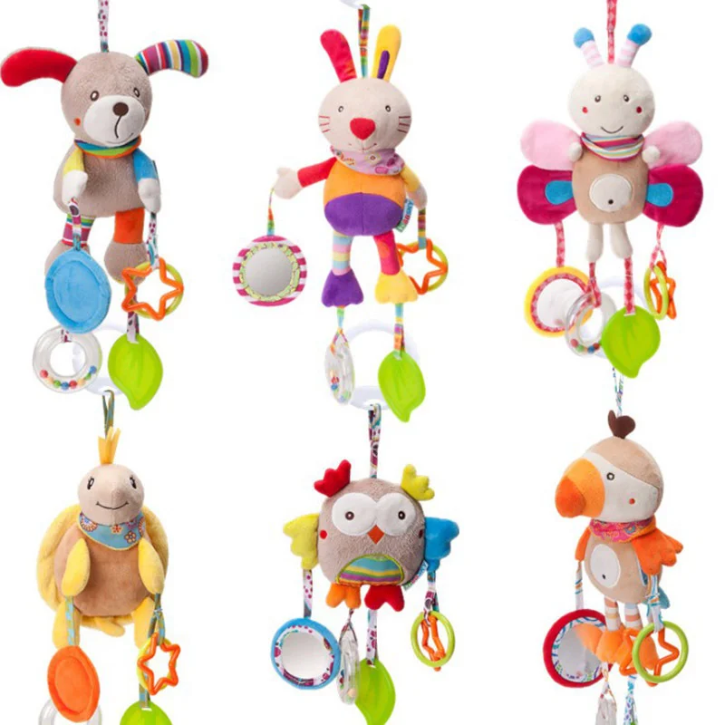 

Good Quality Newborn Baby Rattles Plush Stroller Cartoon Animal Toys Baby Mobiles Hanging Bell Educational Baby Toy Girl Boy Hot