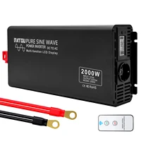 2000W pure sine wave black inverter with remote control car cigarette lighter can be used in cars, batteries, etc. DC to AC