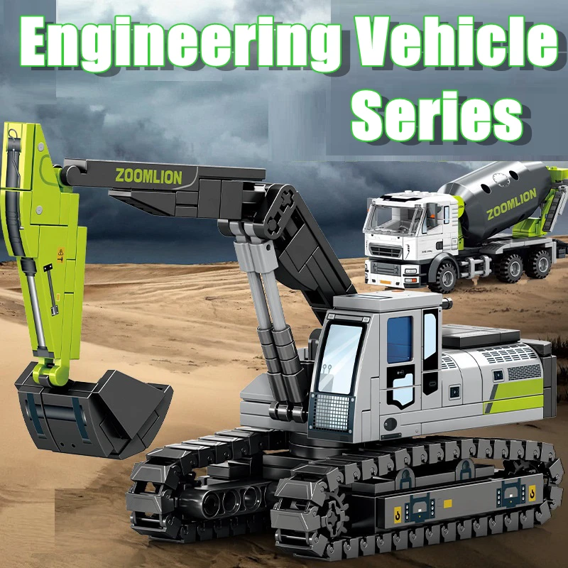 

High-tech City Truck Crane Engineering Car Building Blocks Excavator Vehicles Construction Sets Moc Bricks Diy Toys For Children