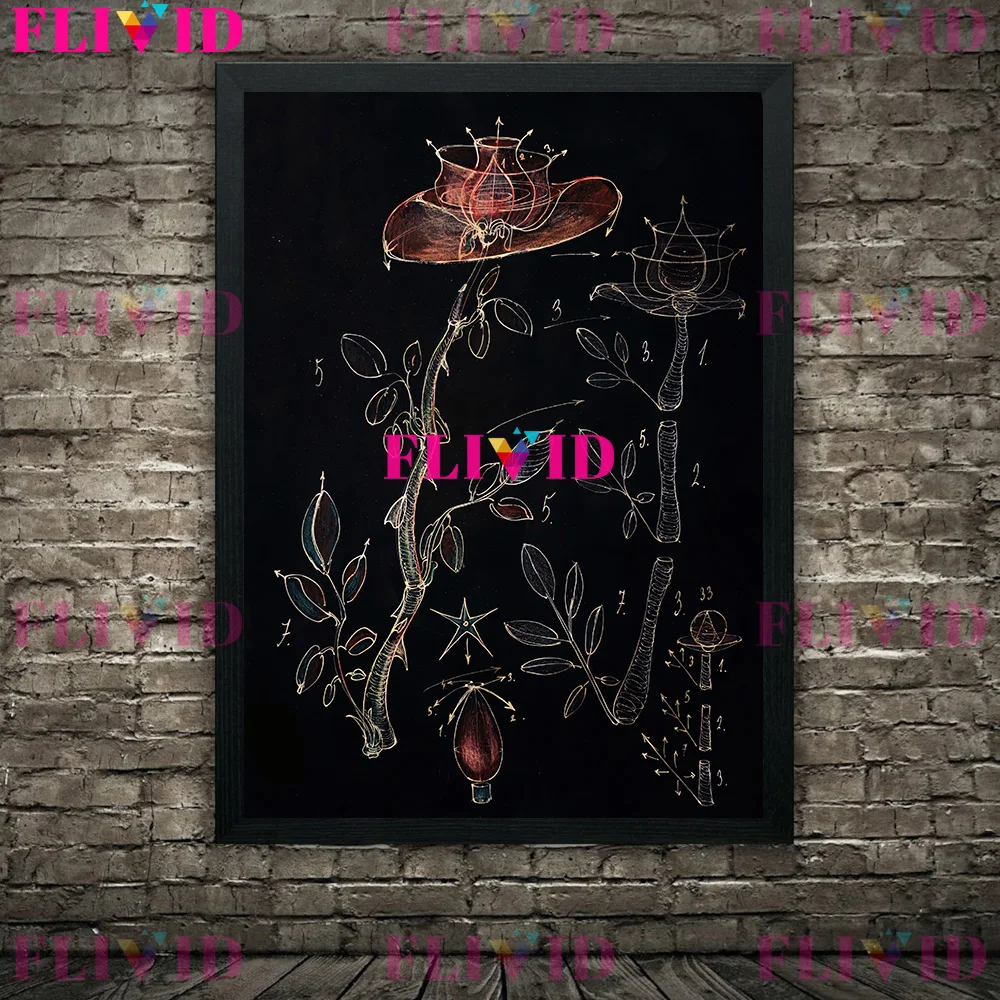 Таинственное темное цветочное растение настенная живопись на холсте пчелиный