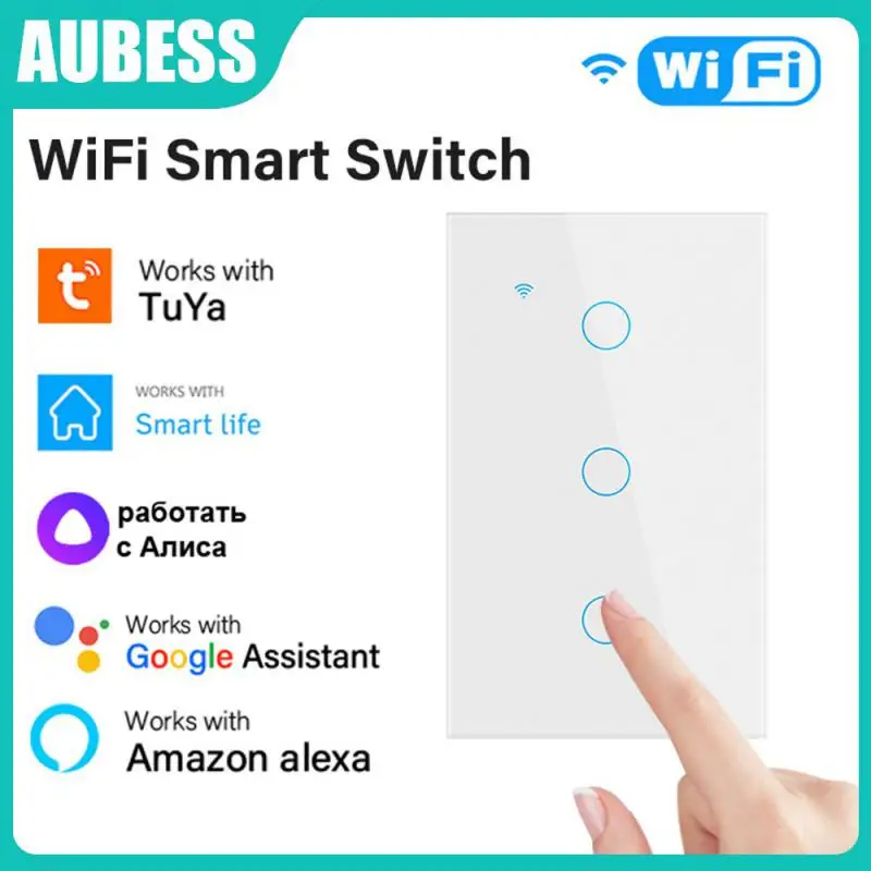 

Easy Setting Up Voice Control Light Wall Button Smart Home Touch Switch Three Control Methods Neutral Wire Single Fire Switch