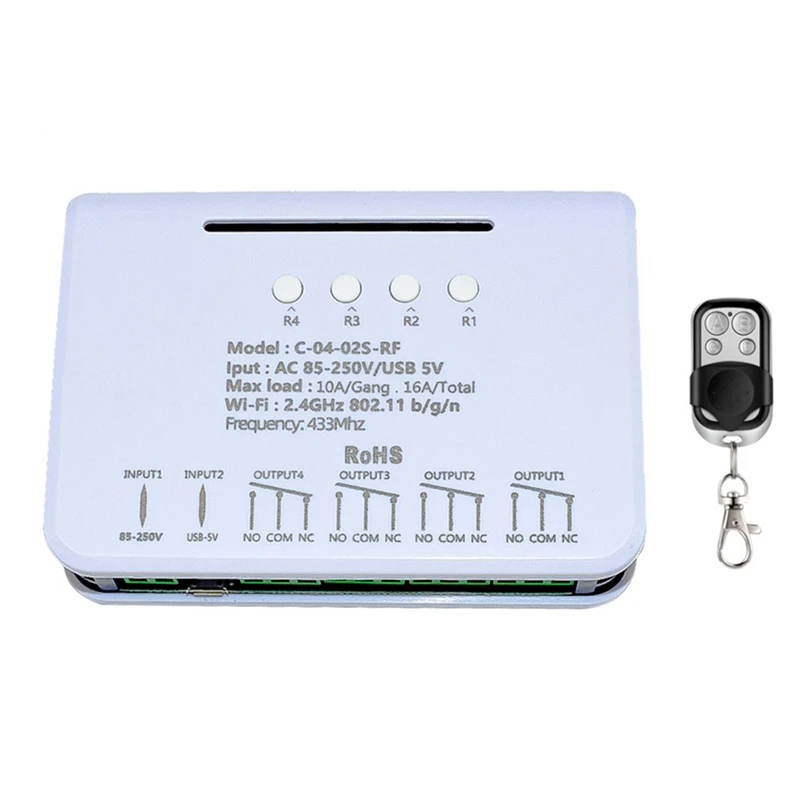 

4CH Wireless Switch,Wifi Smart Switch Module,Ewelink APP,Remote Control,DIY Smart Home,4Gang Relay, Wifi RF