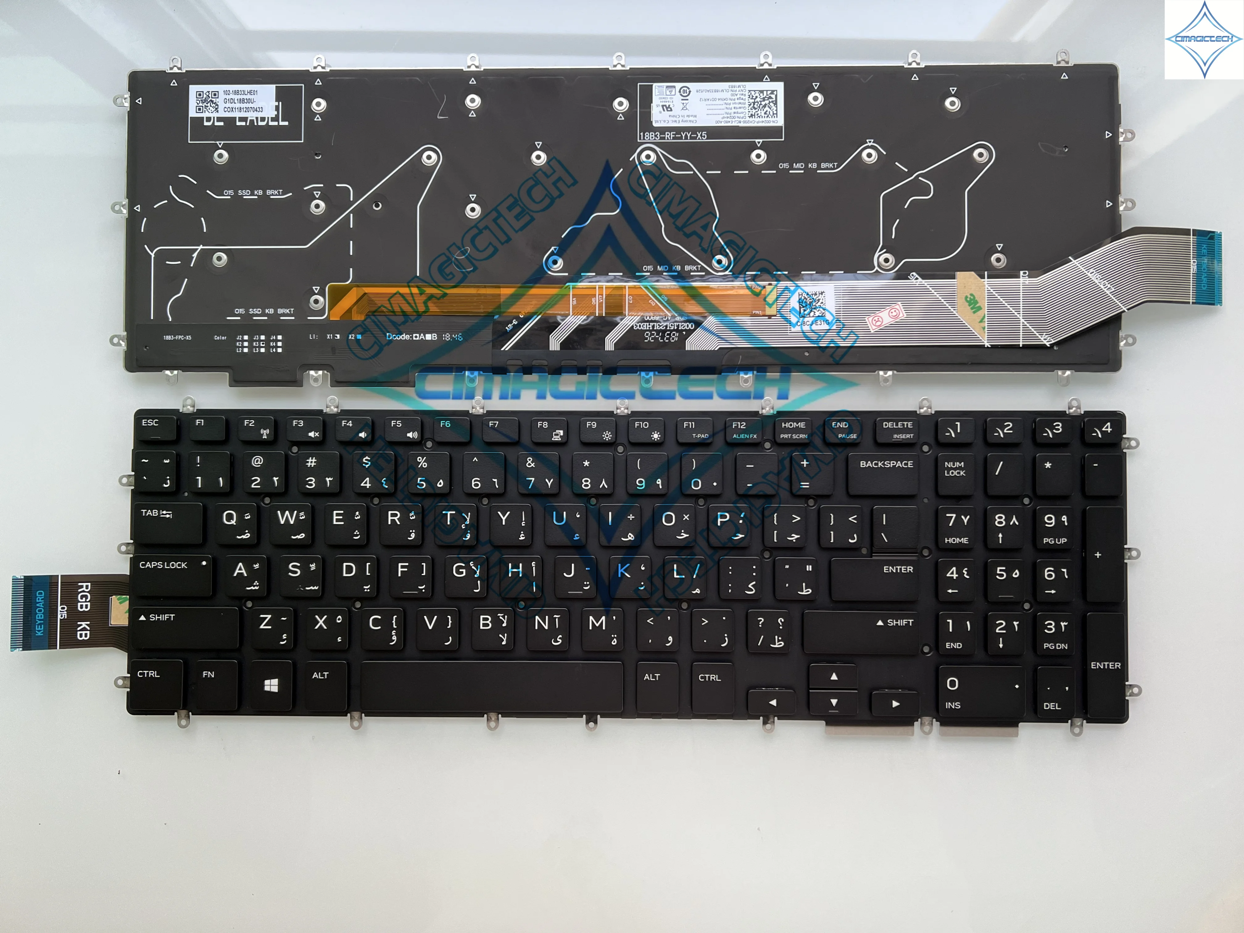 Новая американская русская арабская RGB-подсветка для клавиатуры Dell Alienware M15 R1 M17 2019