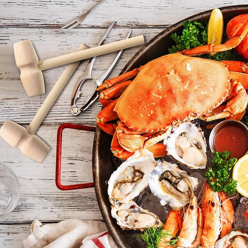 48 шт. мини деревянный молоток краб лобстер из твердой древесины ударная игрушка