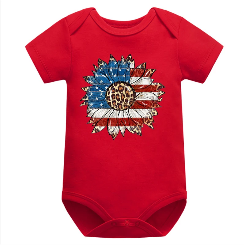 Американский стиль американский флаг США цветок одежда для маленьких мальчиков