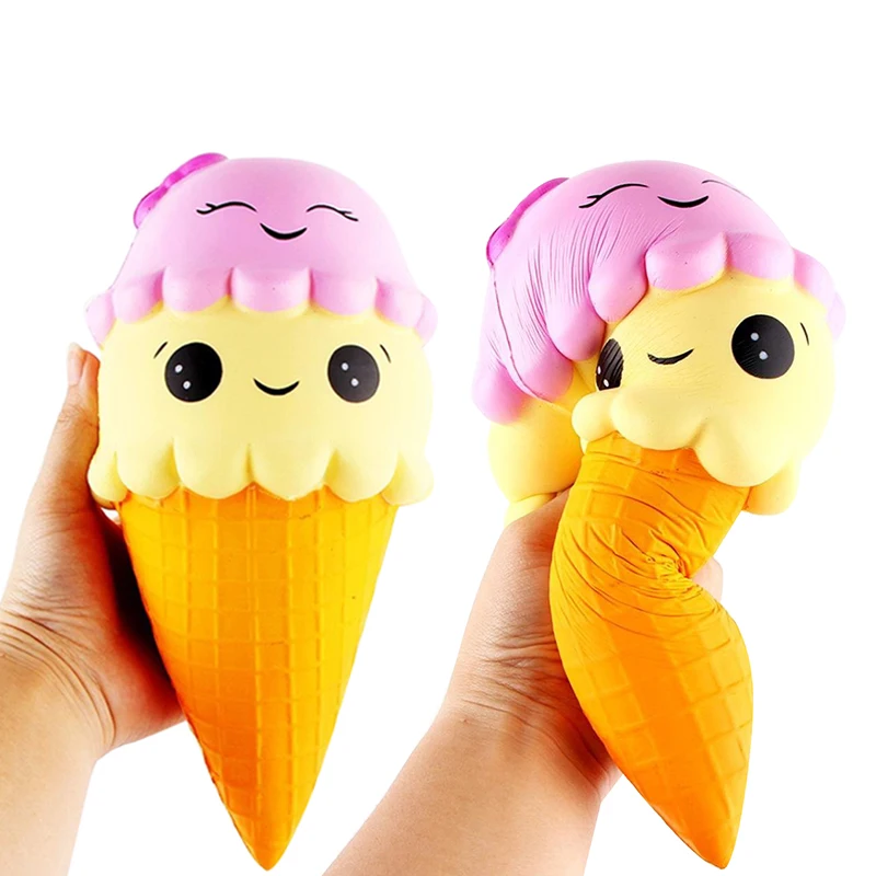 

PU Cartoon Expression Double Head Big Ice Cream Squishy Slow Rebound Decompression Toy Wedding Gift Exhibition Decoration