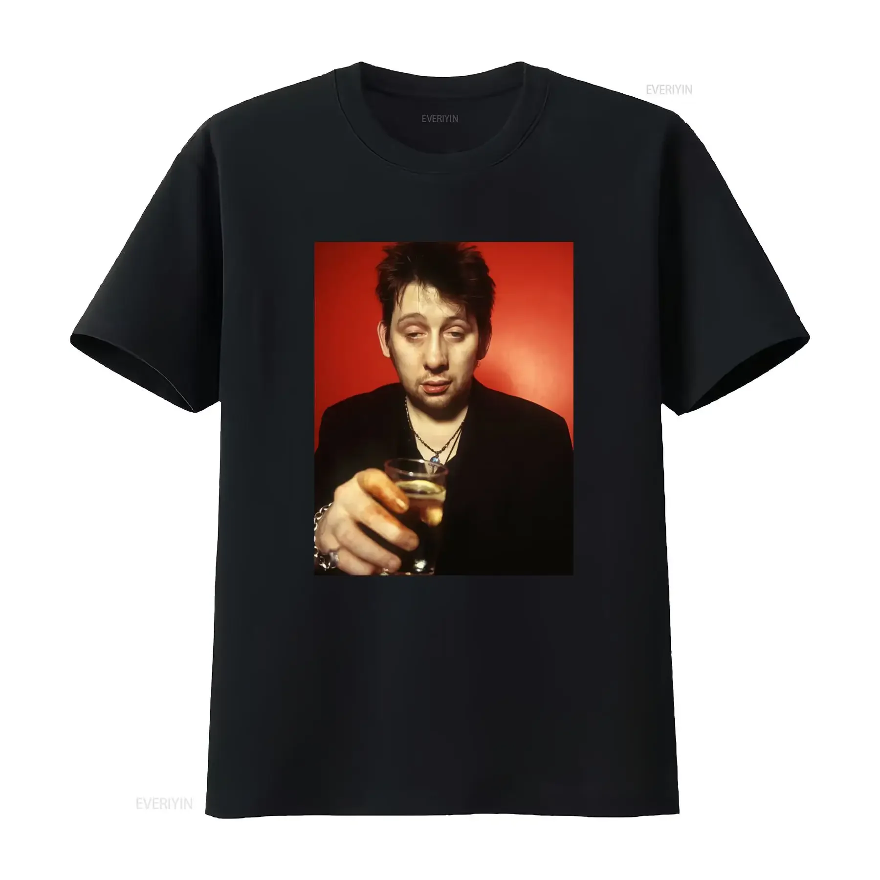 Фото Футболка Shane Macgowan Drinking Ireland Irish Culture The Pogues, идеально подходящая для любителей музыки, винтажная, повседневная, с эффектом потертости, эластичная. №1