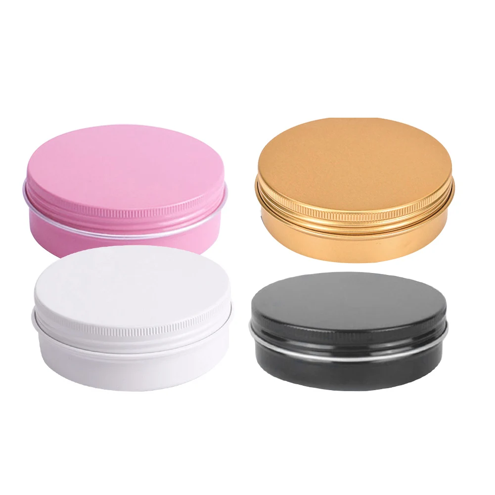 

10 шт., 100 мл, круглый чехол для хранения, алюминиевый жестяной портативный мини-контейнер для кнопок с винтовыми крышками, пустой чехол для фо...