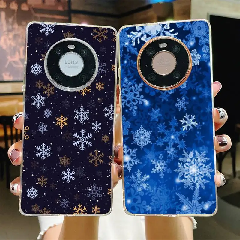 

Winter Ice Snowflake Phone Case for Samsung S21 A10 for Redmi Note 7 9 for Huawei P30Pro Honor 8X 10i cover