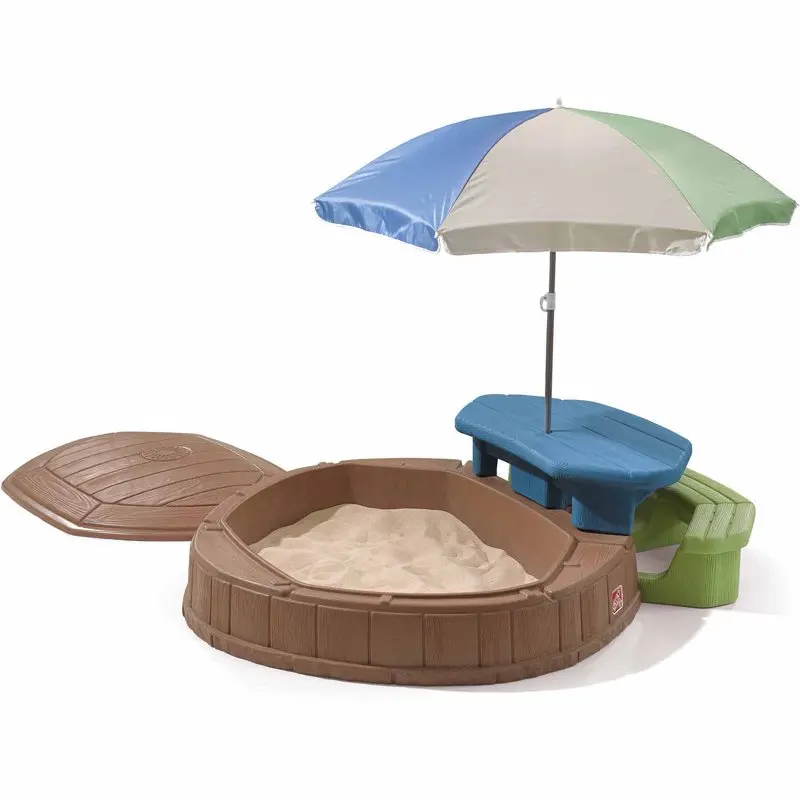 

Summertime Play Center- Sandbox with Cover, Picnic Table and Umbrella