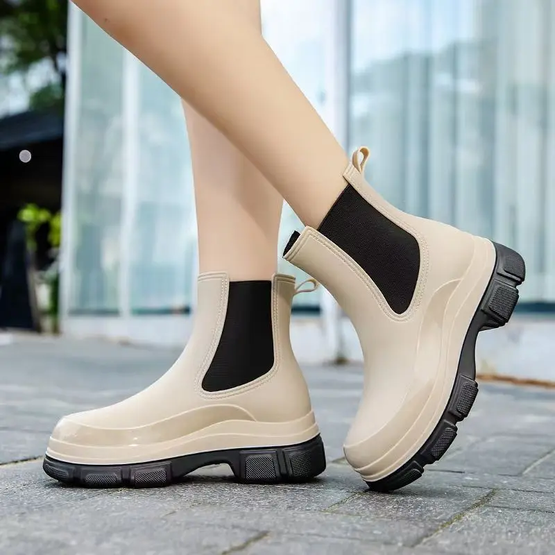 2024 новые женские четырехсезонные непромокаемые туфли на плоской подошве с