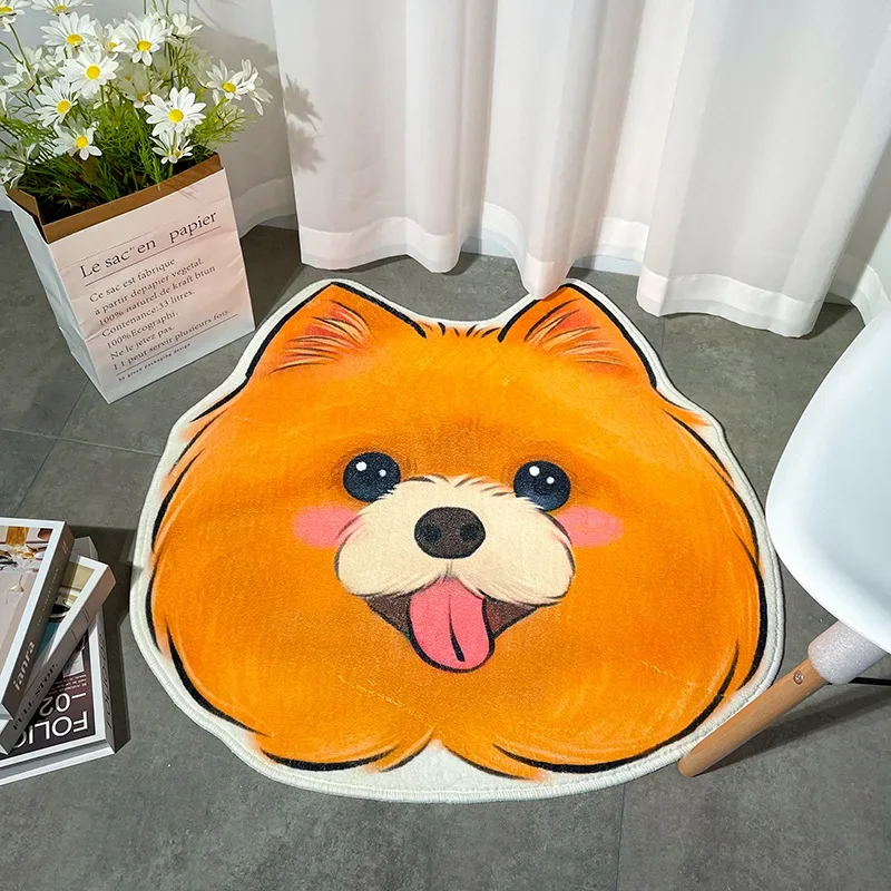 

Hot Modern Cartoon Dog Printed Round Carpet For Living Room Computer Chair Area Rug Children Play Tent Floor Mat Cloakroom Rug