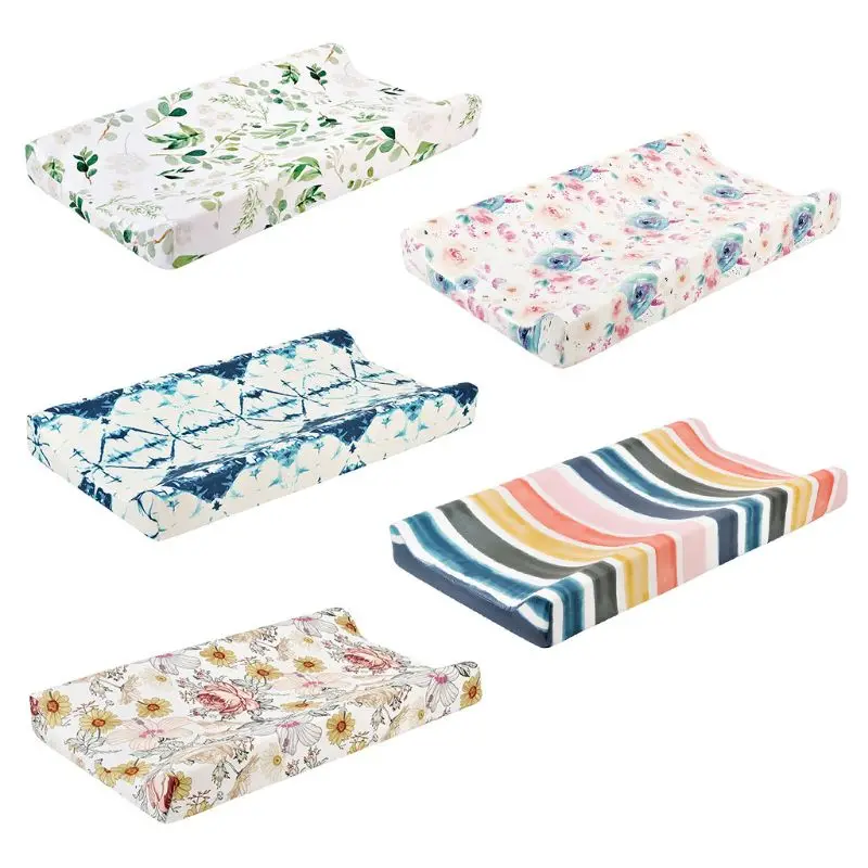 Baby Changing Pad Cover Floral Print Fitted Crib Sheet Infant or Toddler Bed Unisex Diaper Change Table Sheet Baby Care