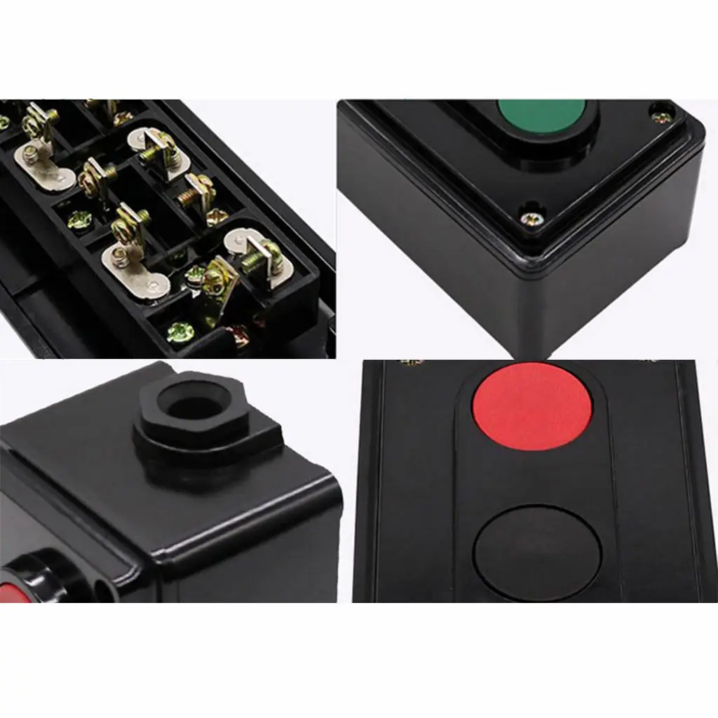 

LA4-2H Push Button Switch Motor Control 380V 5A AC 50-60HZ Start/Stop Button Black Power Tool Accessories
