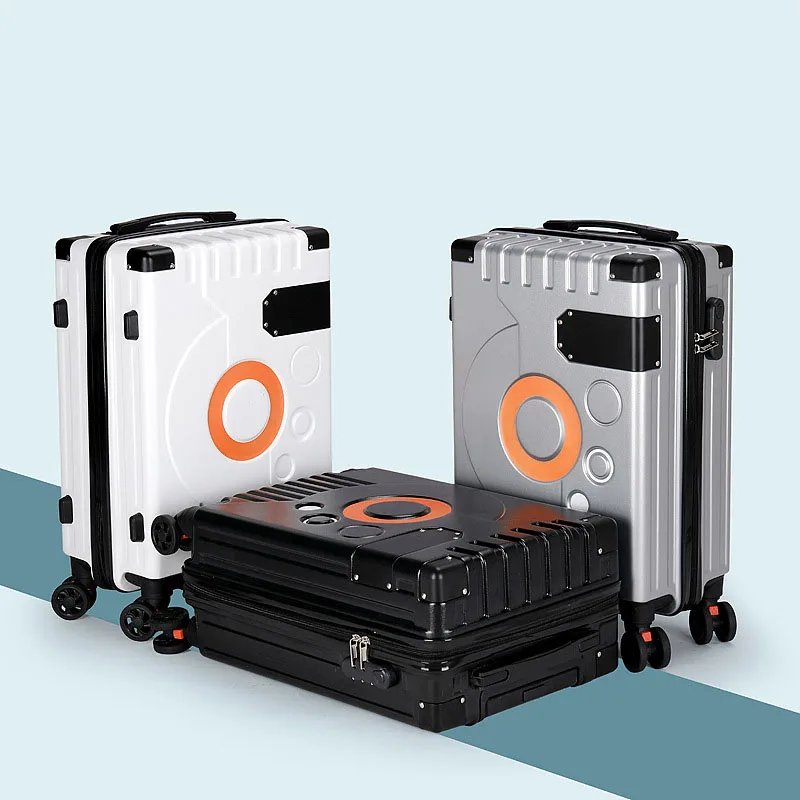 High Appearance Waterproof Aluminum Frame Fashionable Zipper Metal Angle Covered Trolley Case 20 Inch Universal Wheel Mount Chas