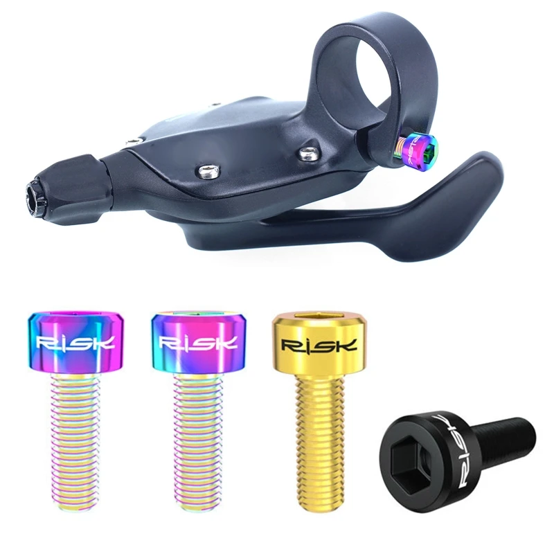 

2pcs/box Ultralight Road Mountain Bike Bicycle M5 x 14mm Shift Derailleur Lever Fixing Bolts Titanium Alloy Screws Pack