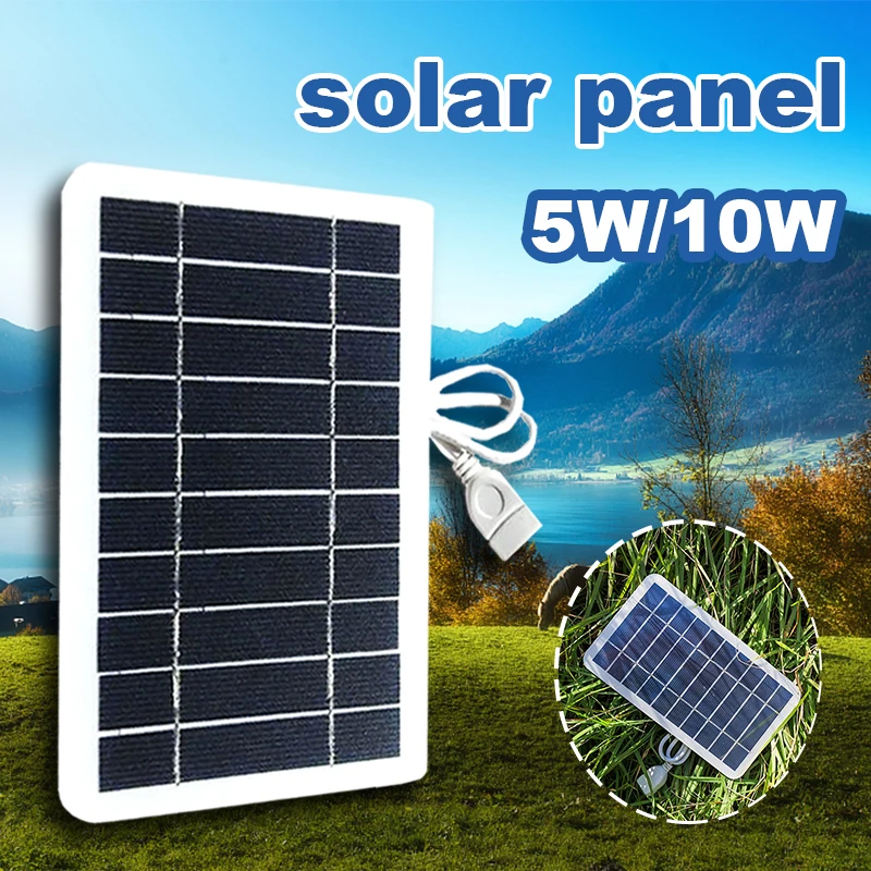 

5W/10W Flexible Solar Panel Portable 5V USB for Mobile Phone Flashlight Small Fan Chargers Camping Hiking Travel Safe Charge