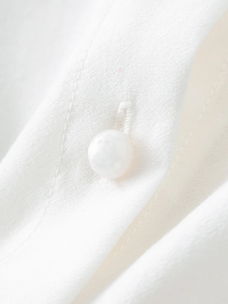 FSLE простой стиль французское белое женское летнее 2024 нишевое сертифицированное