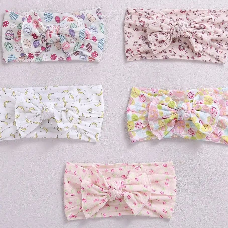 

Colorful Headband For Baby Printing Nylon Hair Band For Girls Soft Elastic Newborn Headwraps Toddler Hair Accessories Gift