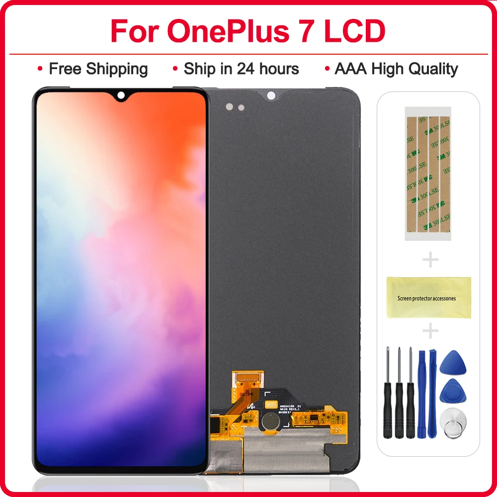 

6,41 "оригинальный AMOLED для One Plus 7, ЖК-дисплей, сенсорный экран, дигитайзер, замена для 1 + 7 GM1901 GM1900 GM1905, ЖК-дисплей