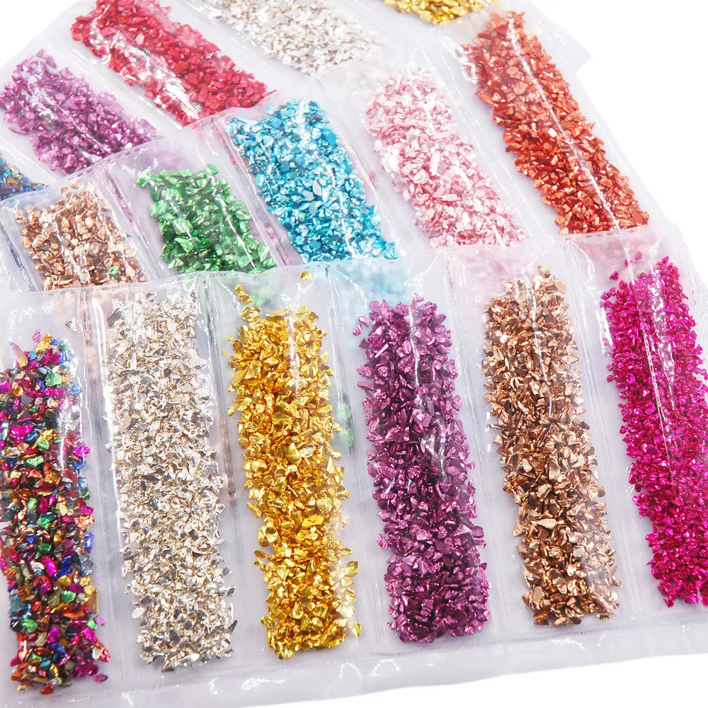

6Grid Crushed Glass Resin Filler Irregular Stone Beads For DIY Jewelry Making Epoxy Resin Mold Fillings Nail Art Decor Crafts