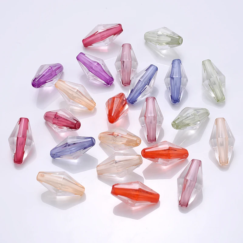 100 шт./лот 7x14 мм акриловые ромбовидные свободные бусины-разделители прозрачные красочные бусины для «сделай сам» модные браслеты ювелирные изделия