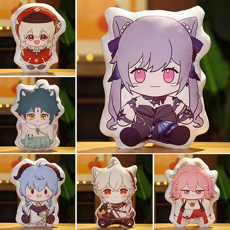 

Genshin Impact Peripheral Products Plush Doll Cosplay Anime Xiao Miko Zhongli Ayato Kazuha Keqing Kawaii Cartoon Pillows Gifts