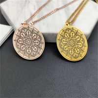charm necklace for women men stainless steel jewelry new personalized upscale fashion mandala pendant necklace gift for family