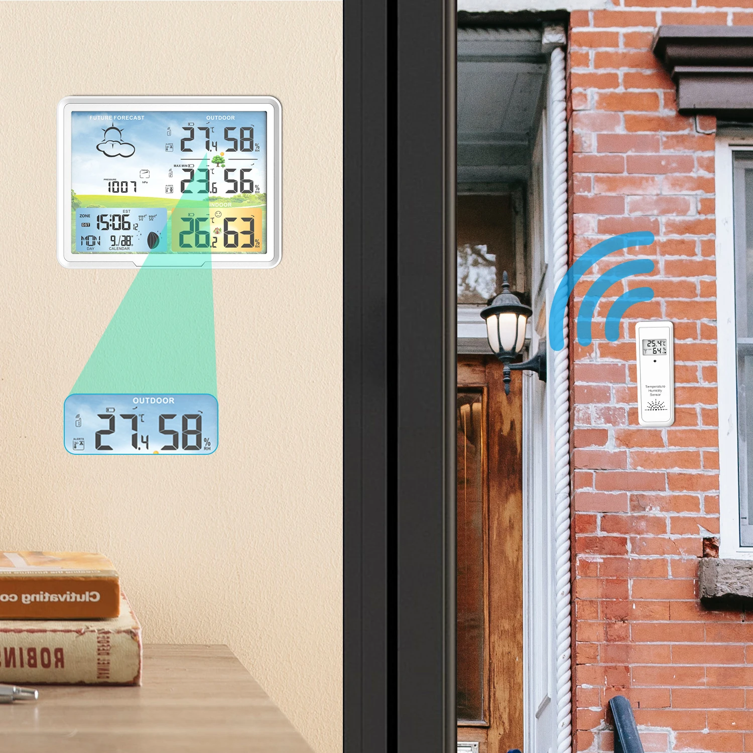 Метеостанция GuangDYQ часы беспроводной цифровой термометр гигрометр прогнозные