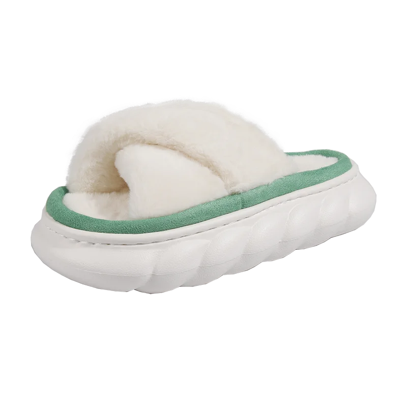 

Winter New Warm Plush Slippers Women Non-slip Platform Thick Shoes Waterproof Soft Home Comfort Ladies Cotton Flip Flops Women