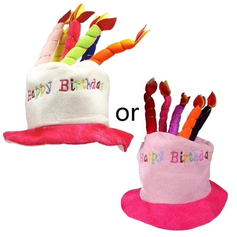 

Adult Birthday Hat with Cake Candle Birthday Party Costume Headwear Gift for Men