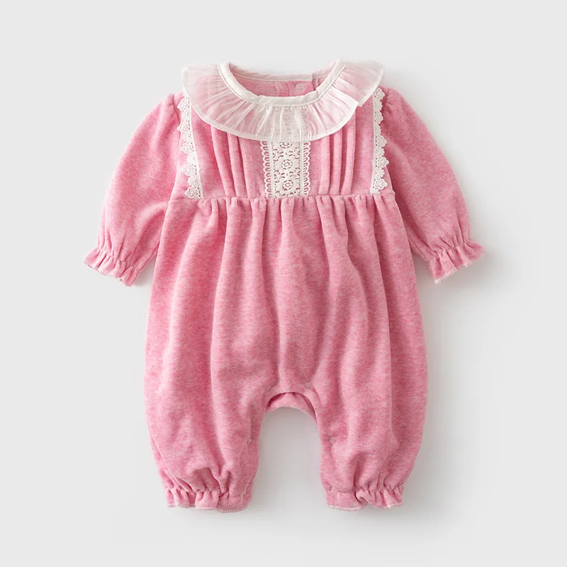 

Korean Baby Girl Lace Pajamas Baby Boutique Romper Newborn Long Sleeve Babygrow Girls Birthday Clothes