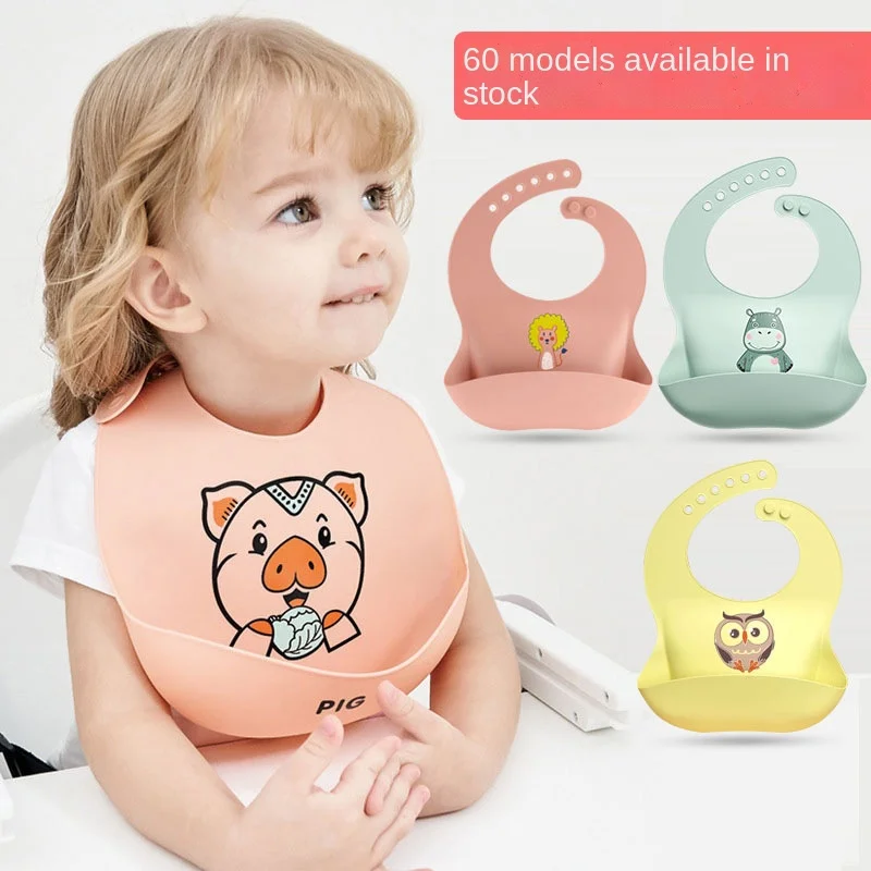 

Cartoon Convenient Baby Silicone Bib Baby Meal Bib Stereo Waterproof Meal Pocket Children's Saliva Towel