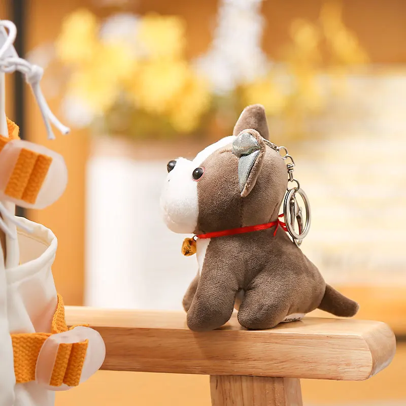 Новый модный крутой бульдог милый плюшевый реалистичный подвесной брелок для