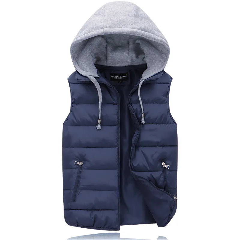 

Cotton Vest Top Women Autumn Winter Hooded Vest Outerwear Thick Warm Sleeveless Jacket Waistcoat Men Women Jackets 2022 New