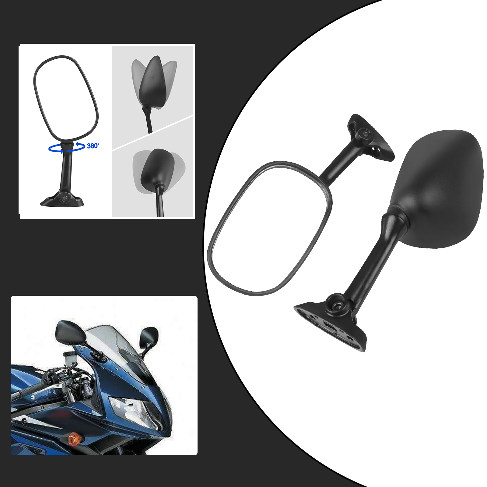 

Motorcycle Adjustable Rearview Mirrors LED Turn Light Signals GSXR1000 2003-2004 For SUZUKI SV1000 S 2003-2007 SV650 S 2003-2015