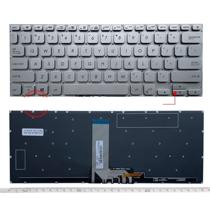 

New US Keyboard silver Backlit for ASUS VivoBook X412 X412U X412FA R423 V4000U R424 R424F A412 A412D V4000D V4000F A412FL A412DA