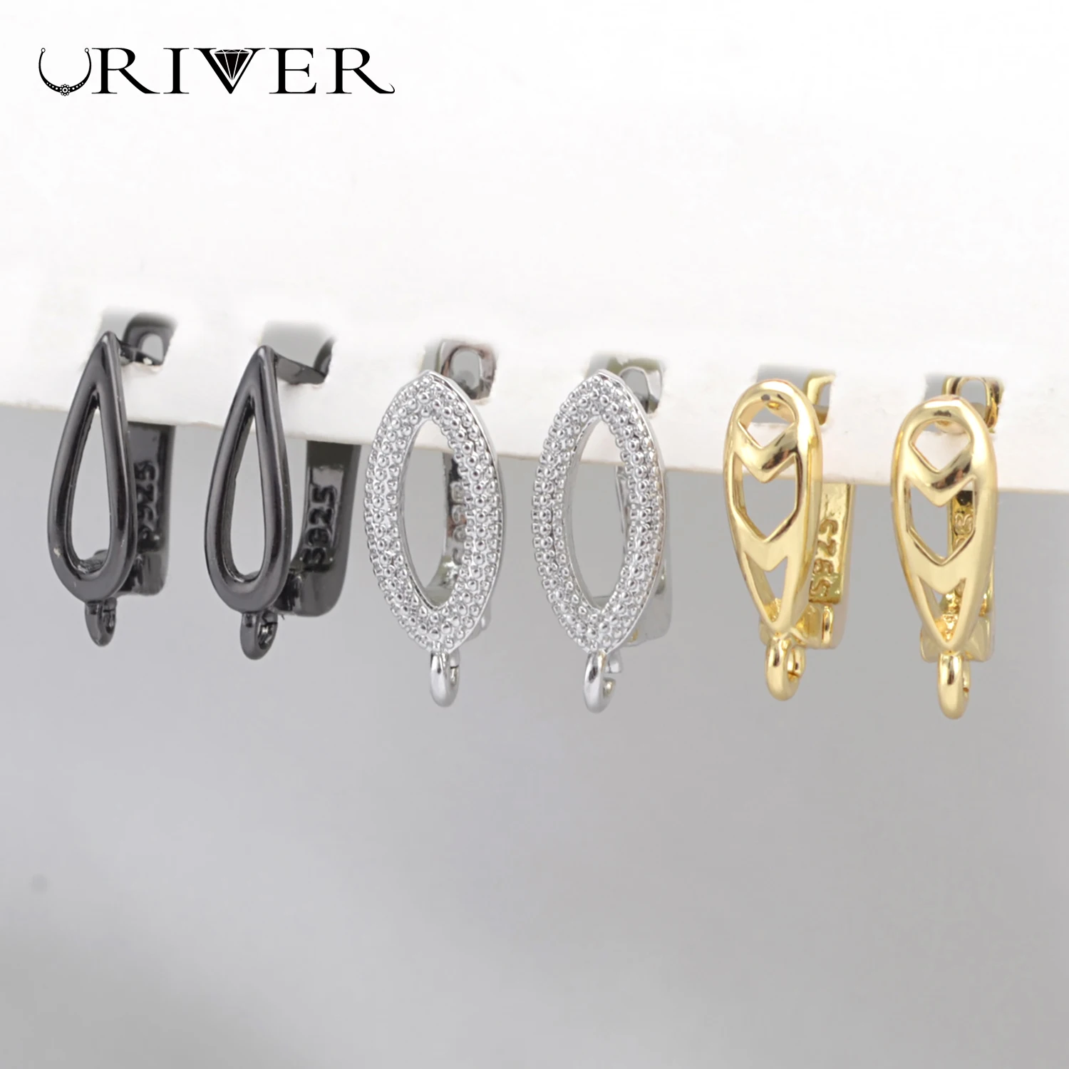 

LJRIVER Hoop Earrings for Women, Pure Metal Brass Trendy Piercing Ear Jewelry, Female Piercing Accessories 6 Pairs Earrings