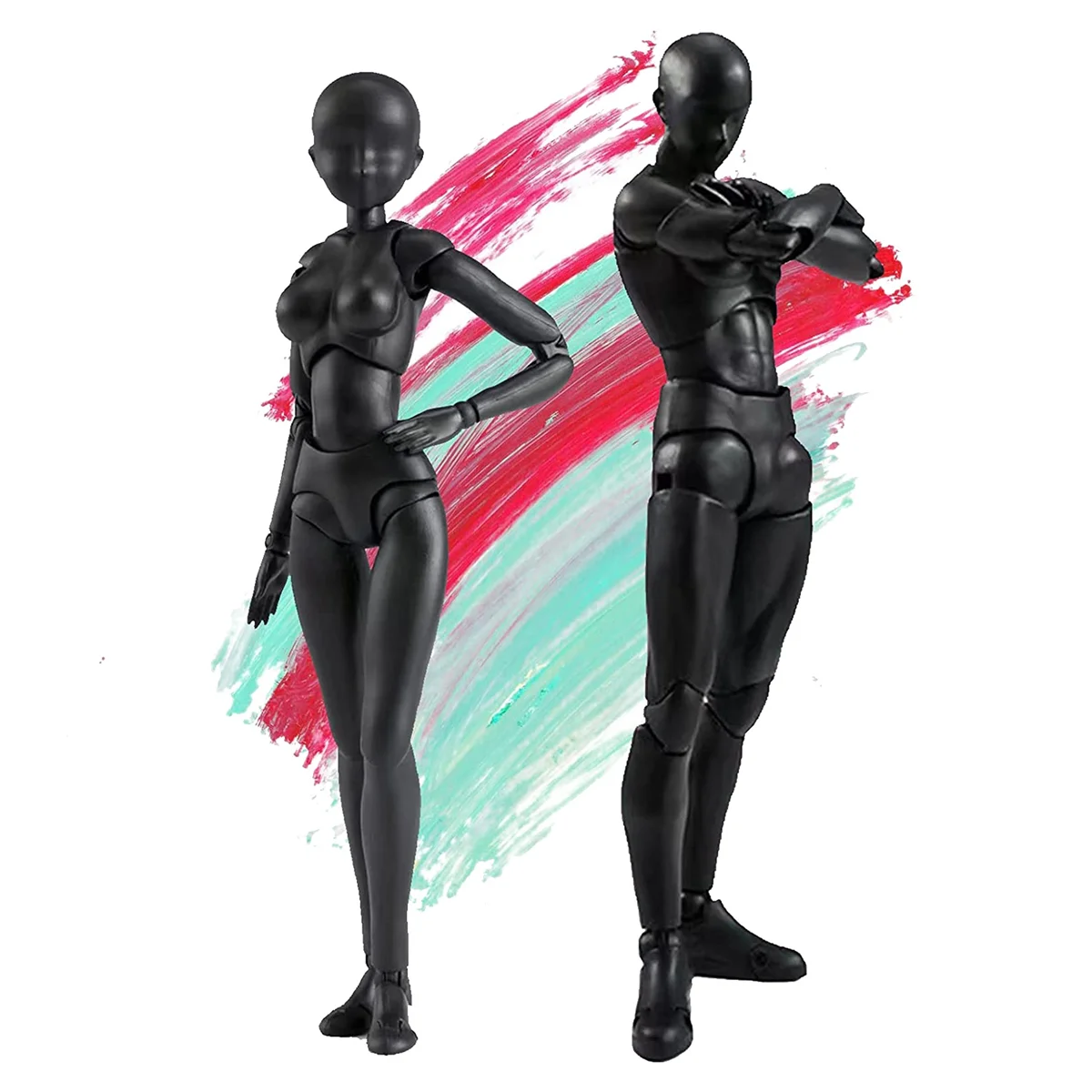 S Pvc Model With Box Drawing Figure Models For Artists(female+male,black)
