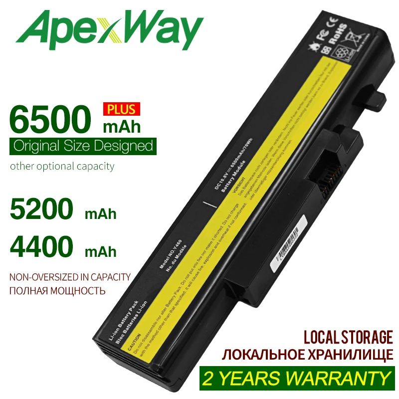 

ApexWay 6Cells Laptop Battery For Lenovo IdeaPad L09N6D16 L09S6D16 L10L6Y01 L10 L6Y01 L10N6Y01 L10S6Y01 B560 Y460 V560 Y560