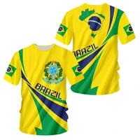 brazil brazil national emblem printed 3d mens t shirt round neck short sleeve fashion cool streetwear plus size loose shirt