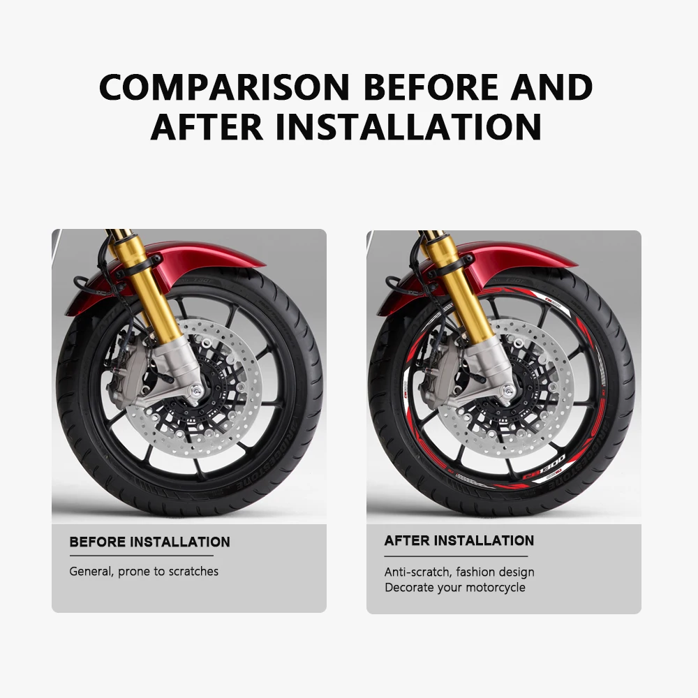 Наклейка на колесо мотоцикла водонепроницаемая наклейка обод полоса лента 17