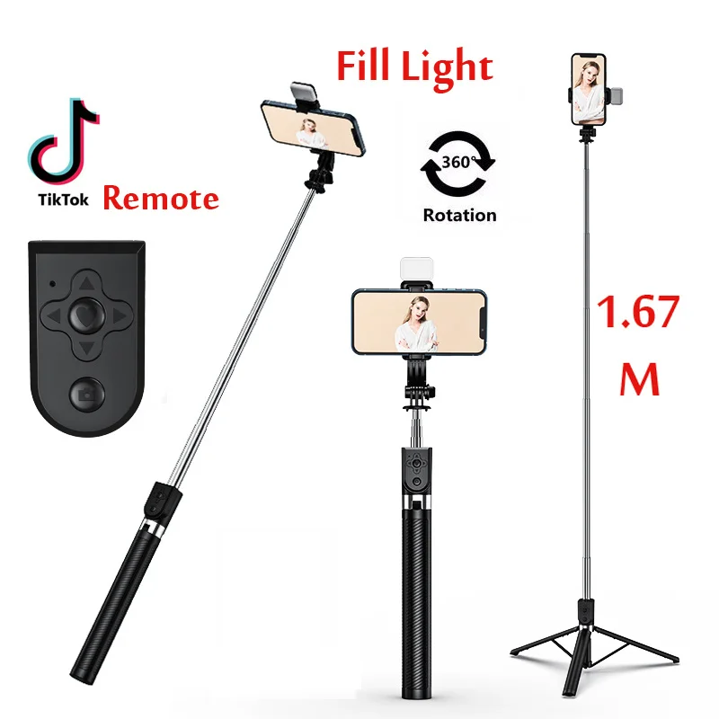 

Xiaomi Sub-brand Z6s Bluetooth Wireless Self Timer Bracket 1.67m Long Foldable Tripod With Smart Phone Fill Lamp Genuine Limited