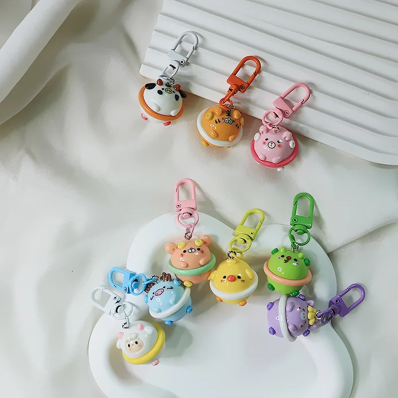 

Three-dimensional Twelve Constellation Donut Keychain Cartoon Cute Resin Pendant Backpack Charms Car Key Accessories