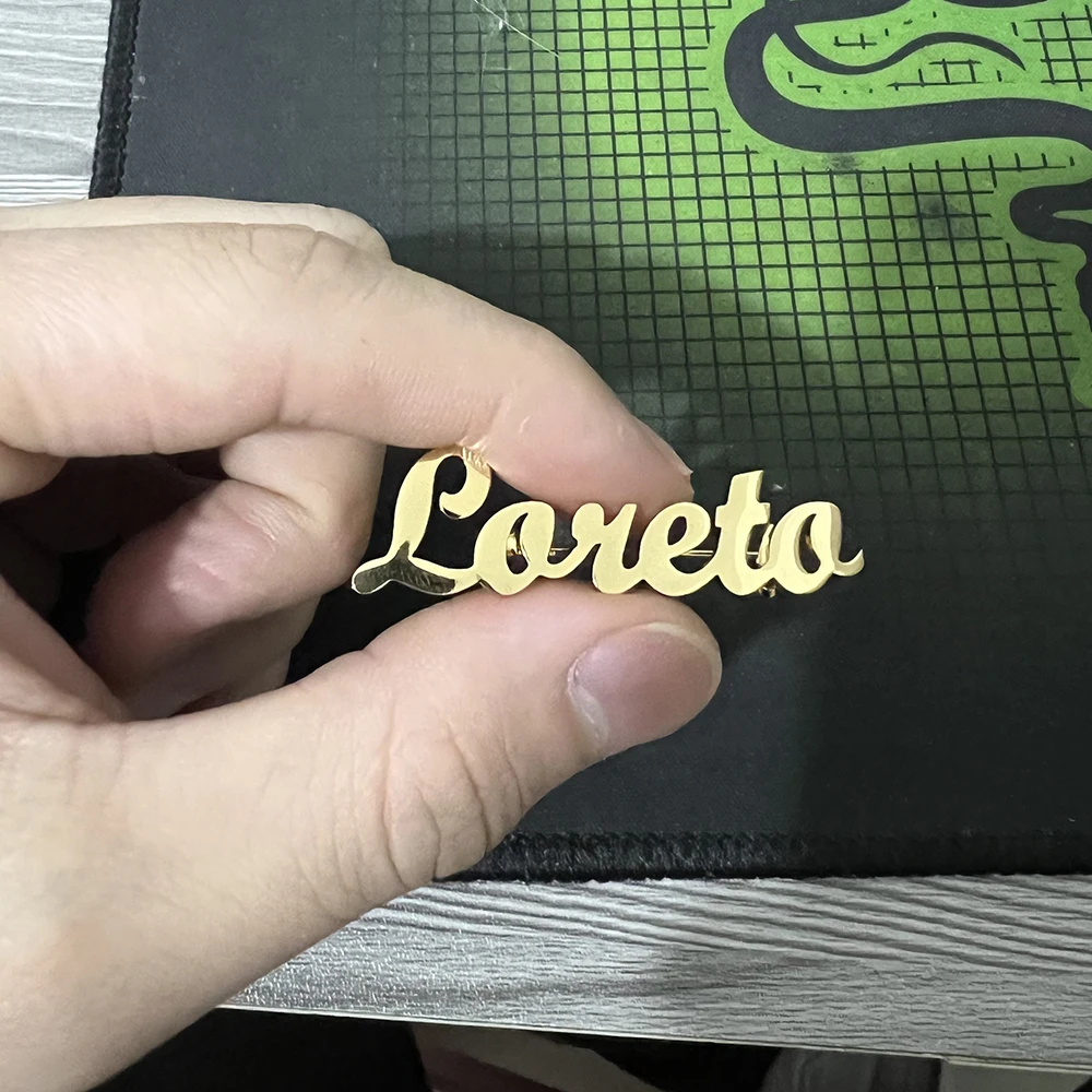 Брошь с именем на заказ плетеная брошь надписью платье булавка лацкан подарок