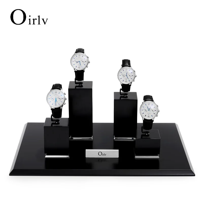 

Oirlv Black Jewelry Display Watch Stand Set Organizer Counter Display Jewelry Stand Multiple Watch Display