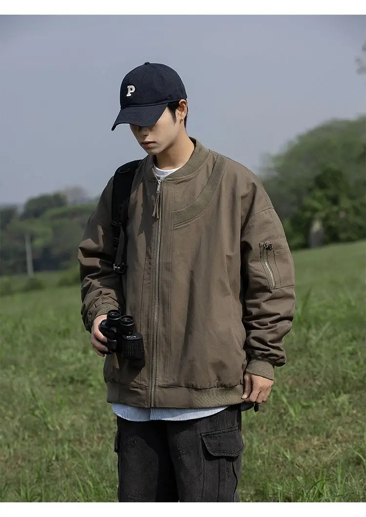 All Match Versatile Spring Autumn Fashion Men's Solid Casual Shirt Loose Pockets Jacket Coat Cool Boy Soft Zipper